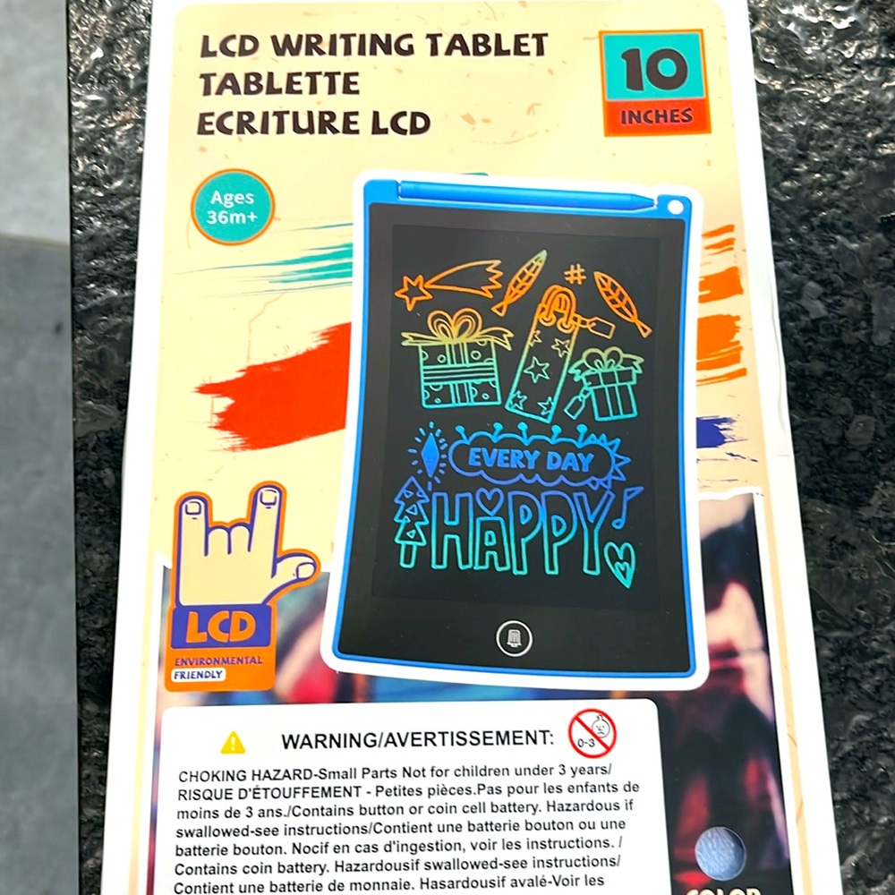 Bravokids 10 Inch LCD Writing Tablet for 3-8 Year Olds for Girls and Boys blue